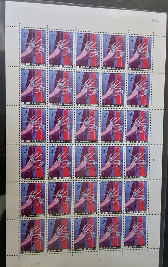 Postzegels België 1962 - 2011 in vel o.a Hergé 1907 - 2007, Verzenden, Zonder stempel, Postfris, Treinen