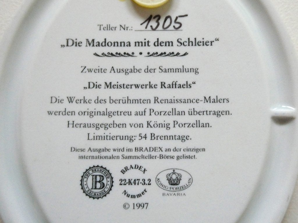 2 Meesterwerken op porselein naar Rafaël BRADEX Madonna, Ophalen of Verzenden