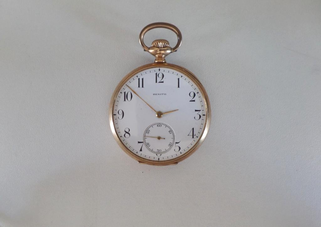 Antiek Zenith 14k gouden zakhorloge , grand prix Paris 1900, Verzenden, Goud