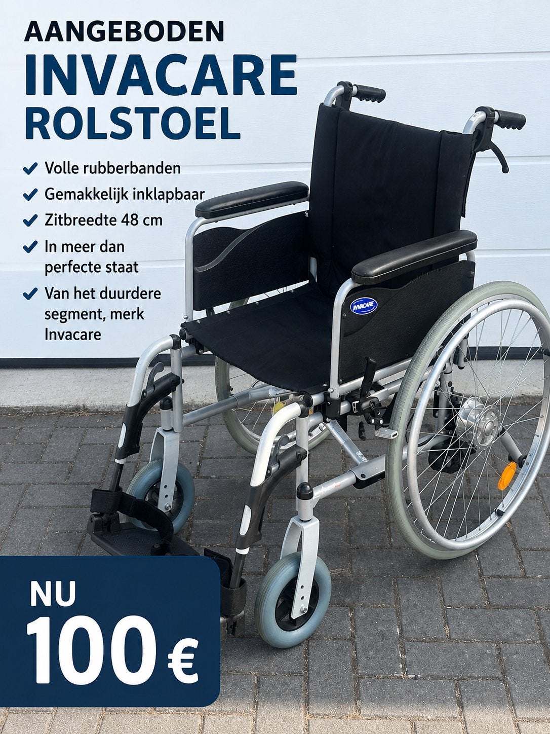 Rolstoel uit het duurdere segment , Invacare , nu €100,00, Invacare, Meer info ☎️0️⃣6️⃣➖2️⃣0️⃣9️⃣0️⃣1️⃣0️⃣4️⃣0️⃣, Zo goed als nieuw