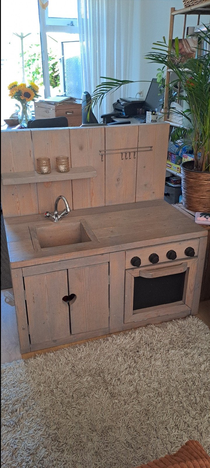 Prachtige steigerhouten speelkeuken!, Ophalen of Verzenden, Zo goed als nieuw, Hout, Speelkeuken