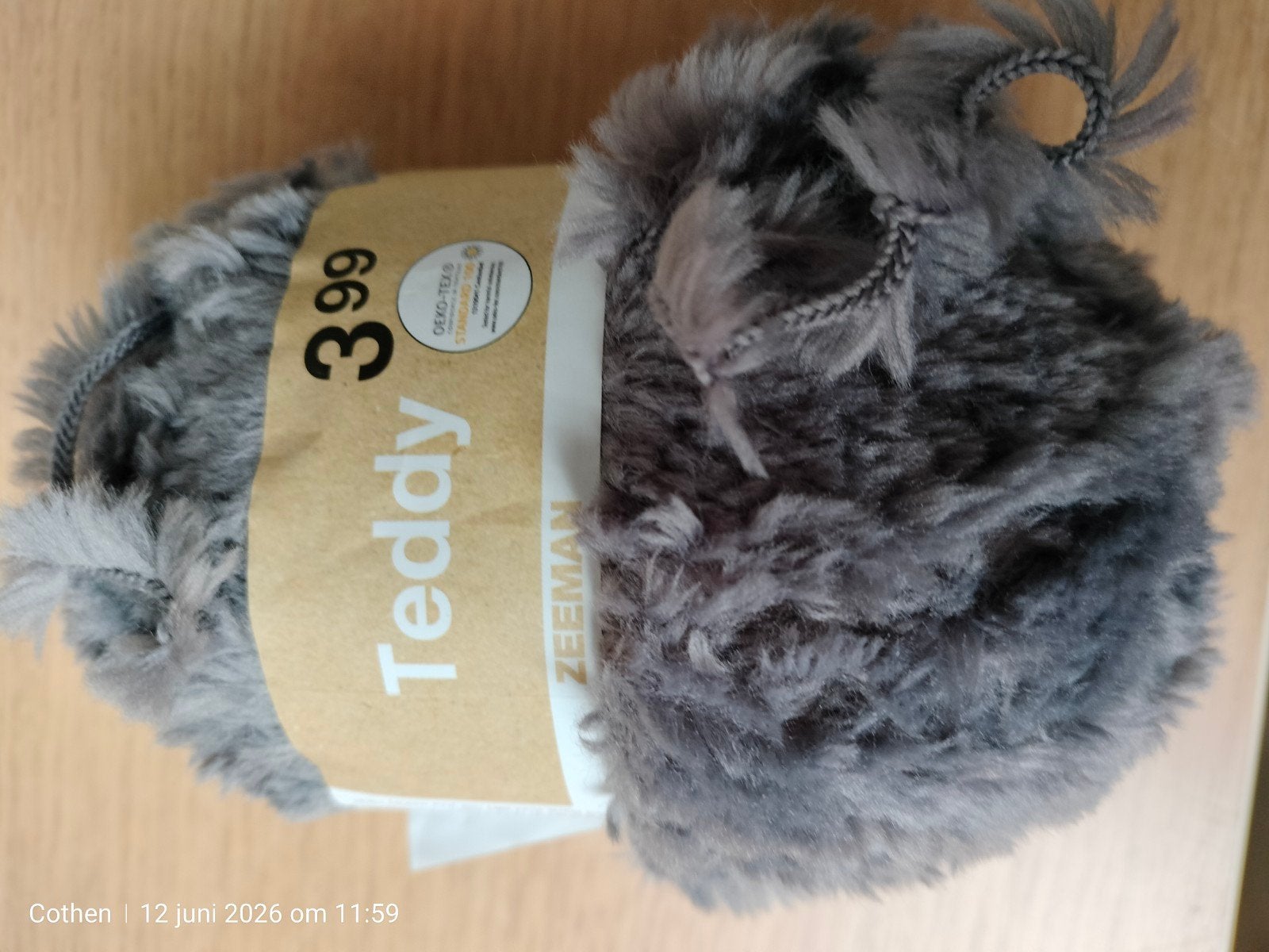 Zeeman Teddy Garen - Grijs (Kleur 80), Hobby en Vrije tijd, Breien en Haken, Ophalen of Verzenden, Nieuw, Breien of Haken, Wol of Garen