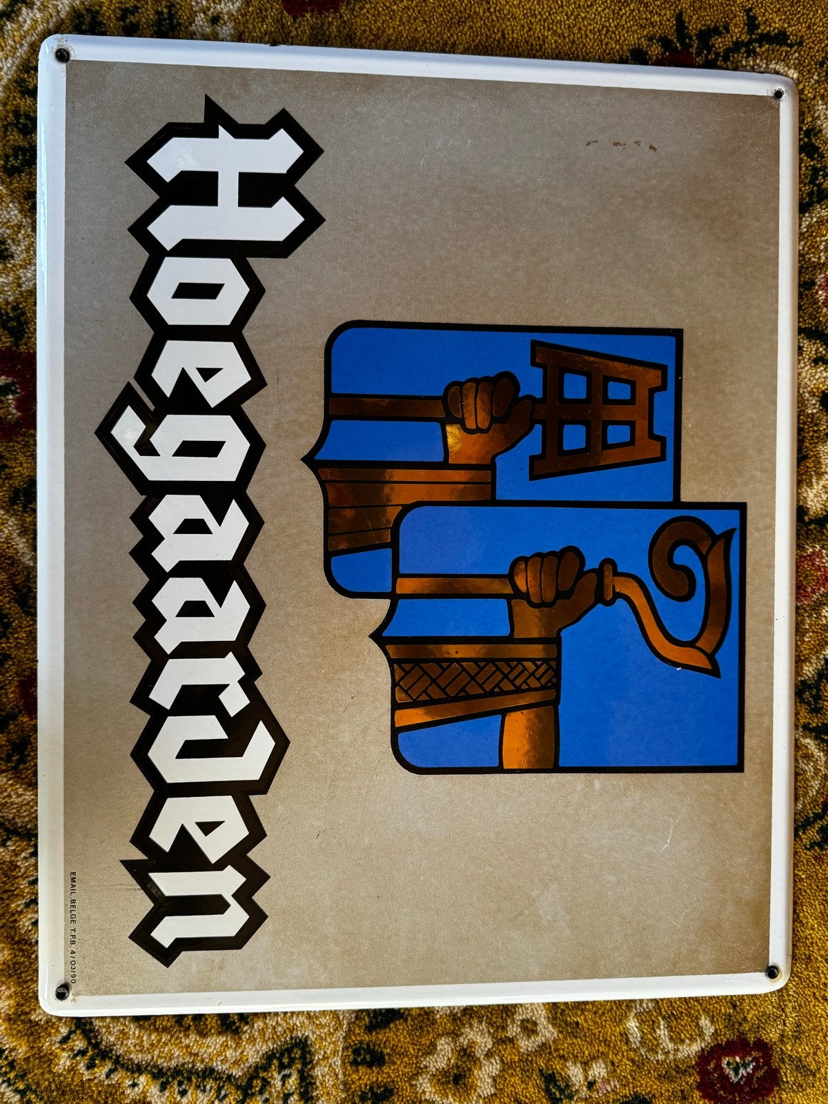 Hoegaarden Emaille Reclamebord, Antiek en Kunst, Ophalen of Verzenden