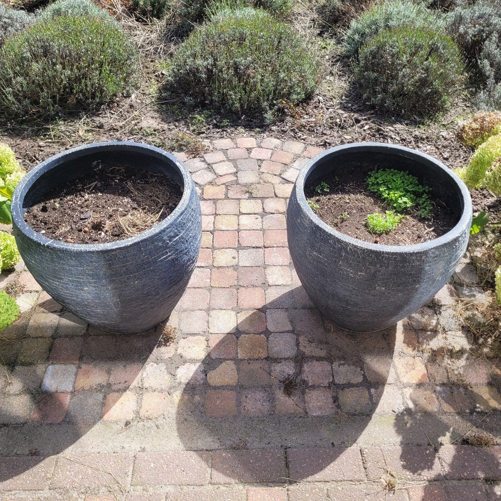 2 Polyester Potten 50x50x50, Tuin en Terras, Ophalen, Kunststof, Gebruikt, 40 cm of meer