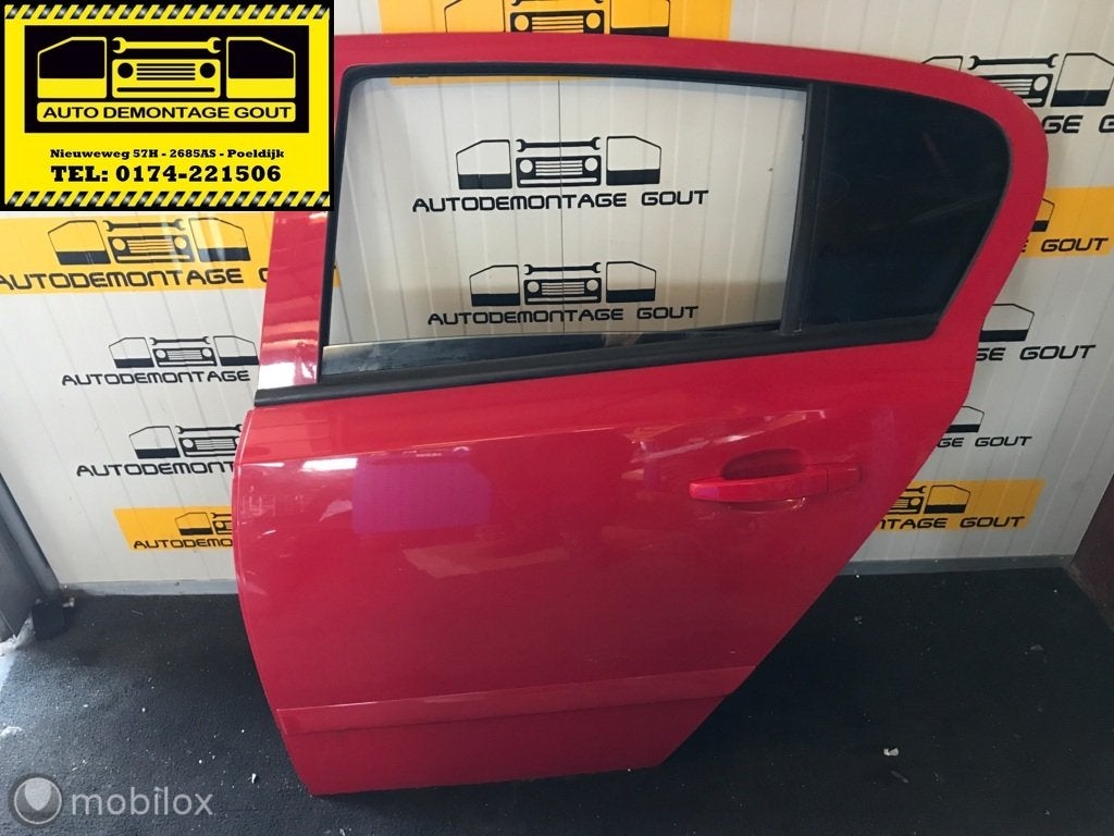 Opel Astra H 5-Deurs ('04-'09)Portier Deur Links Achter Rood, Gebruikt, Deur, Opel, Ophalen of Verzenden