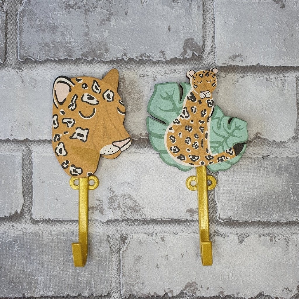 Kapstokhaakje Kinderkamer Cheeta Tropisch Blad Jungle, D, Nieuw, Ophalen of Verzenden, Wanddecoratie