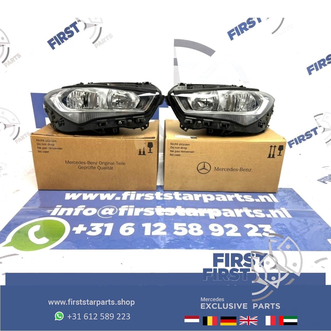 C118 W118 CLA HALOGEEN KOPLAMPEN SET Mercedes 2019-2022 ORIG, Gebruikt, -, Ophalen of Verzenden, -
