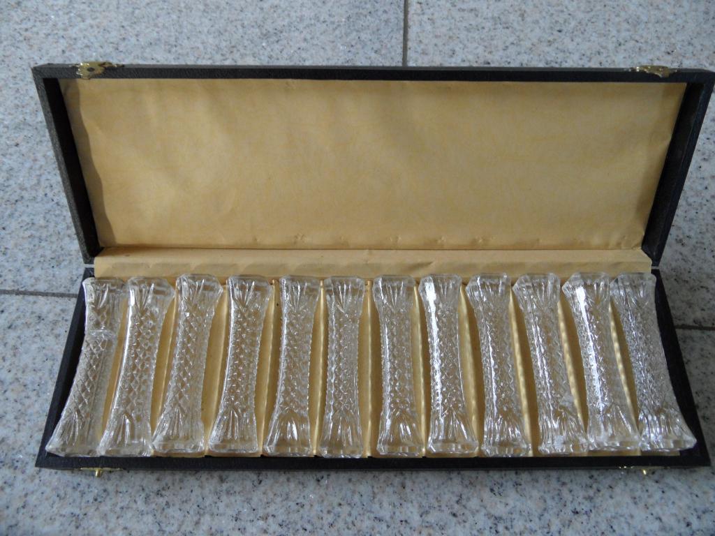 messenlegger kristal etui doos geslepen ruit waaier facet, Antiek en Kunst, Ophalen of Verzenden