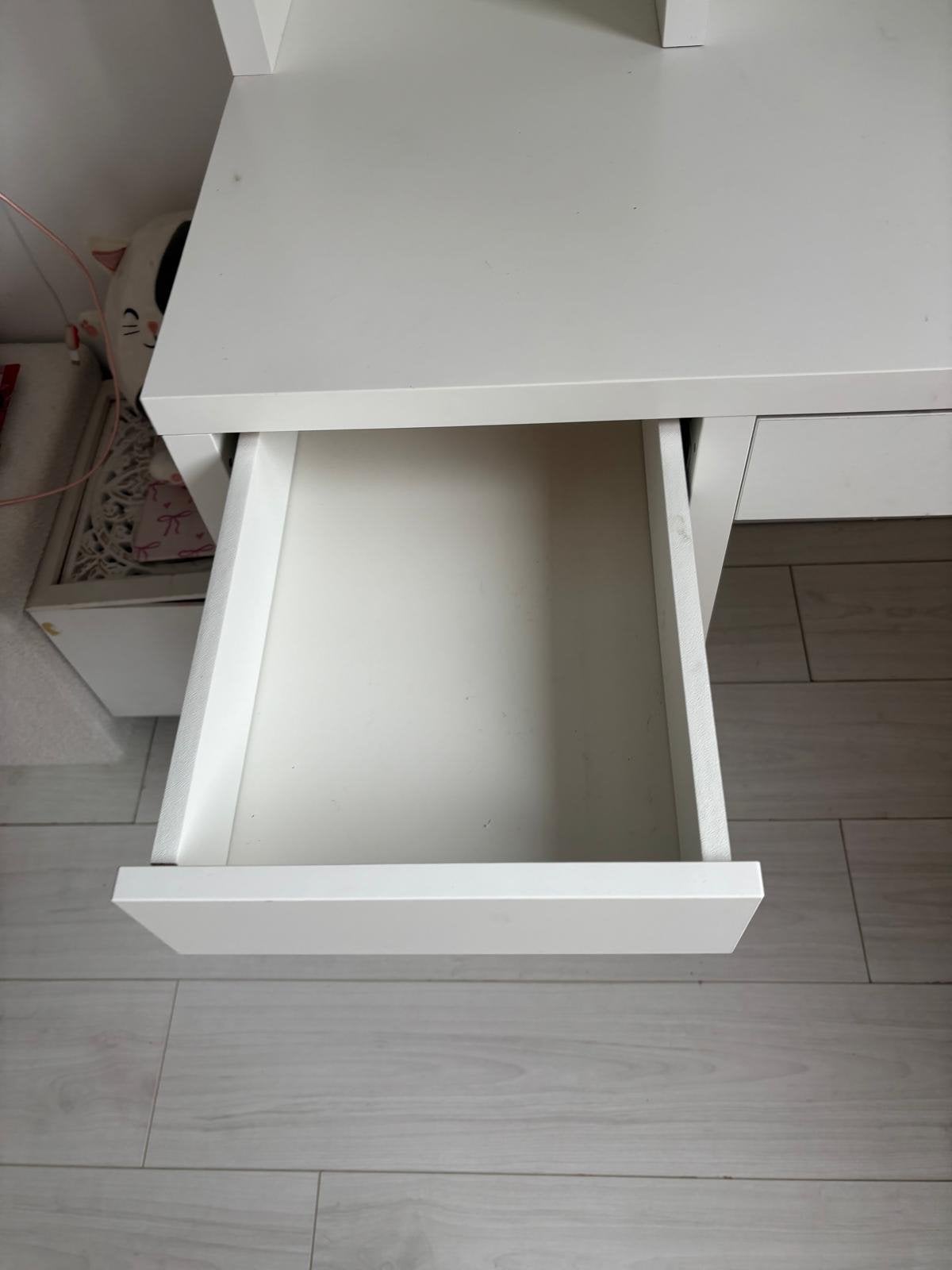 Ikea Wit bureau met opbergruimte en lades, Ophalen, Gebruikt, Met lades, Overige merken