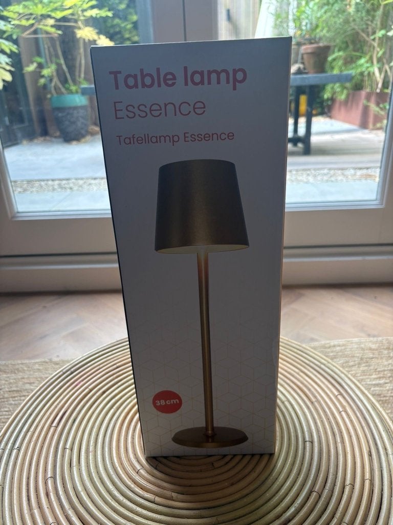 Gouden tafellamp draadloos 38 cm, Ophalen, Nieuw, Minder dan 50 cm