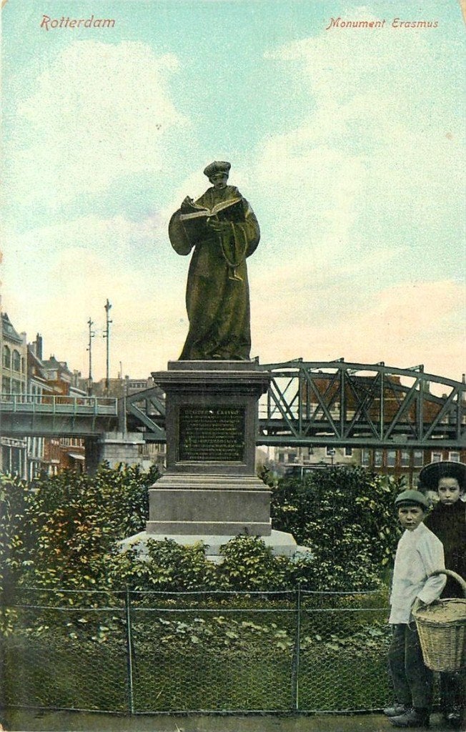 701-384-013 Rotterdam Monument Erasmus, Verzenden, Voor 1920, Zuid-Holland