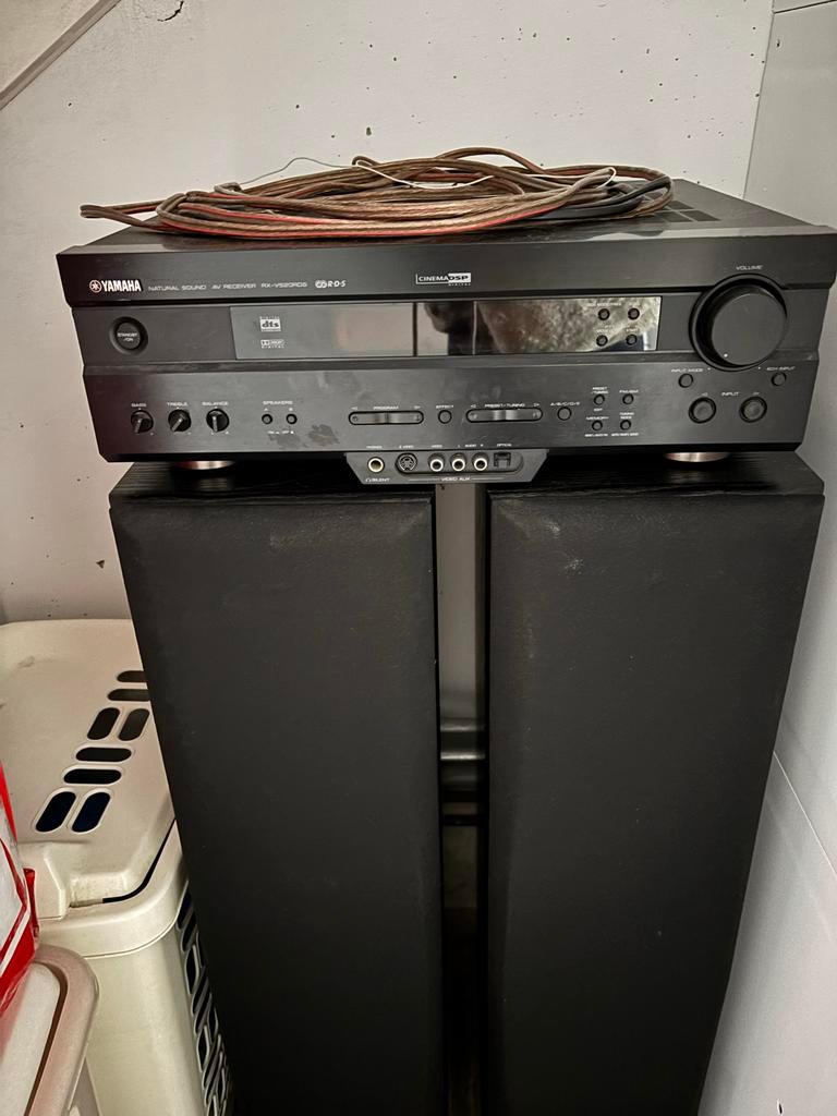 JBL Stereo Muziek Boxen met Yamaha Receiver, Ophalen, Gebruikt, Front, Rear of Stereo speakers, JBL