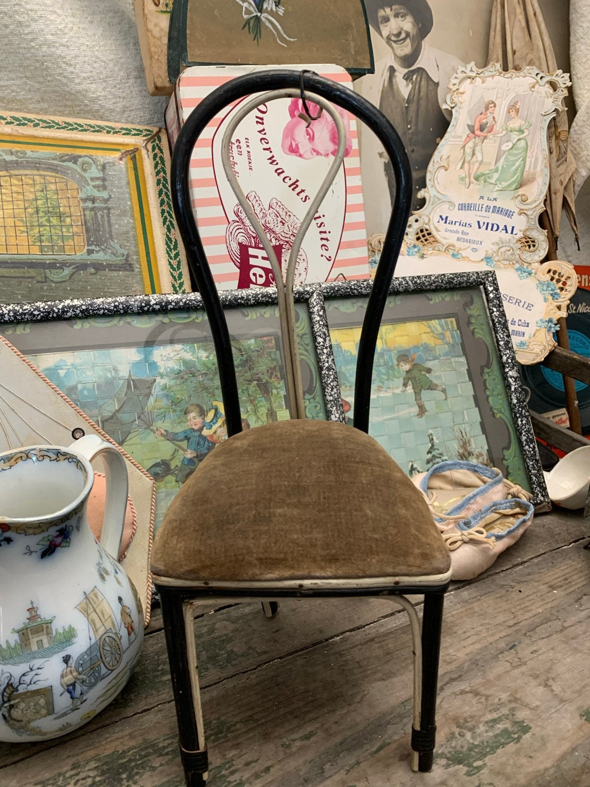Antiek Frans brocante poppenstoeltje, Thonet stijl, Ophalen of Verzenden