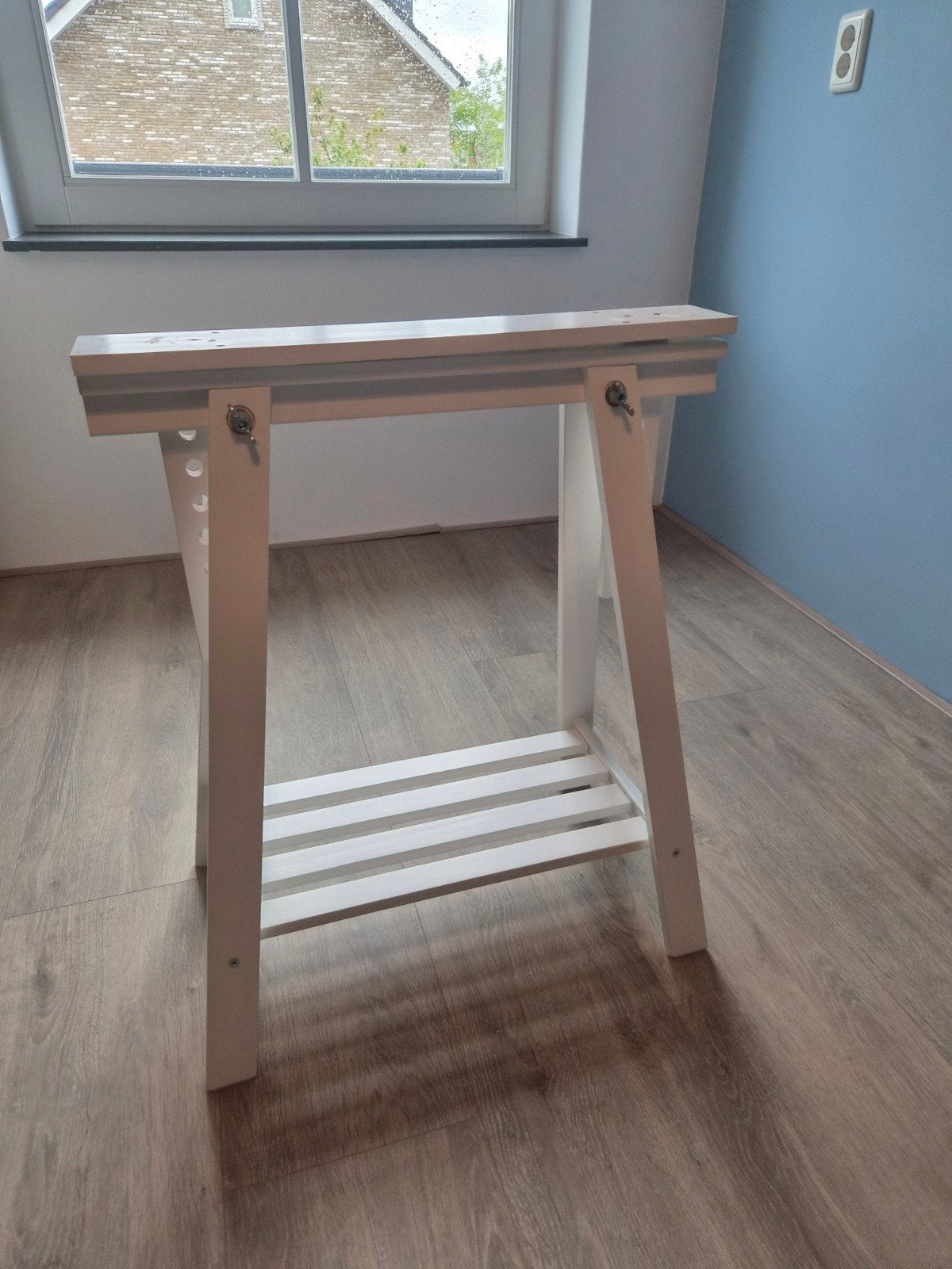 IKEA mittback Schraag - Wit (1 stuks), Tafelpoot, Gebruikt, Modern, Scandinavisch, Minder dan 50 cm