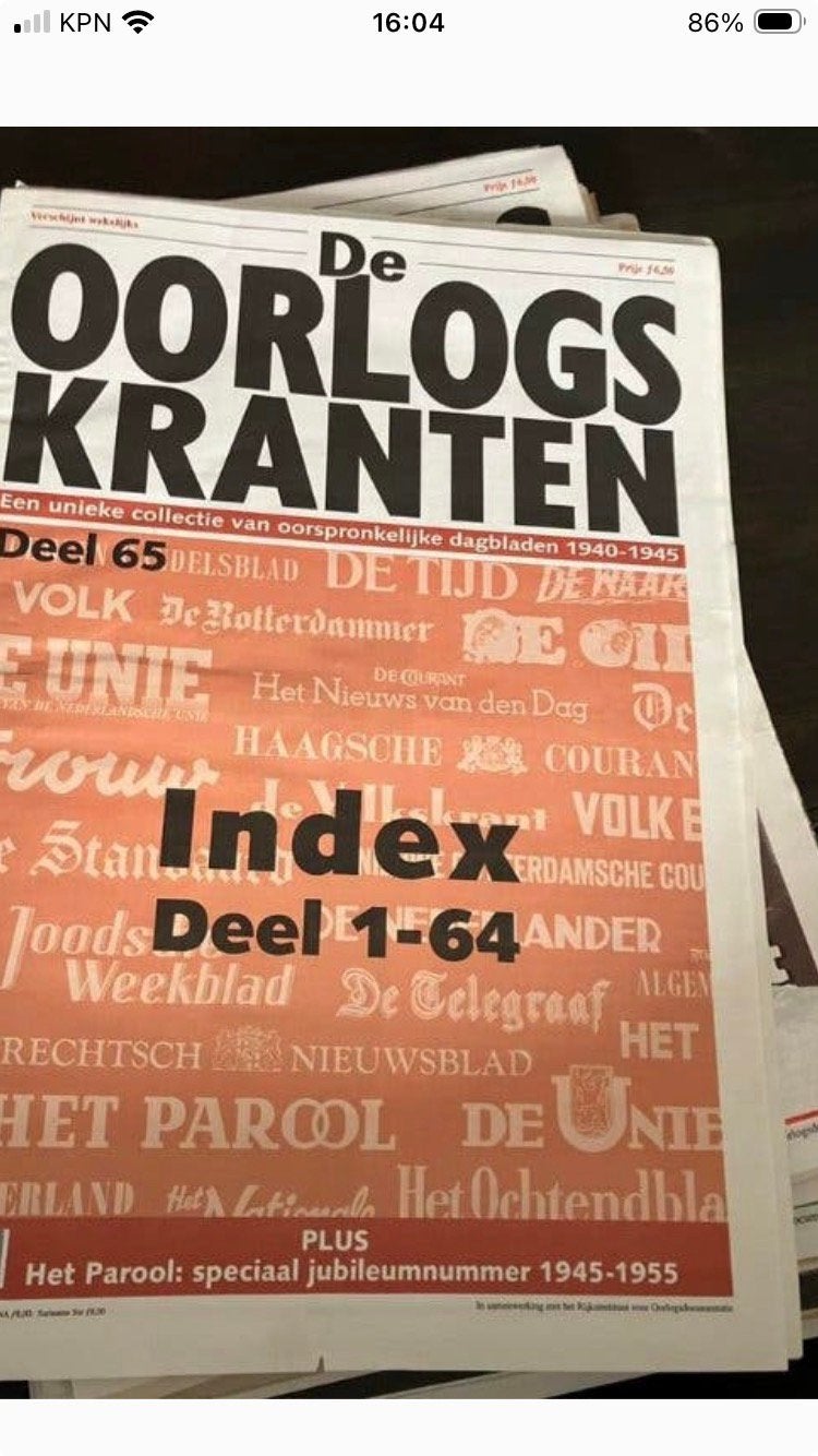 Oorlogskranten, Boeken, Ophalen, Tweede Wereldoorlog, Zo goed als nieuw