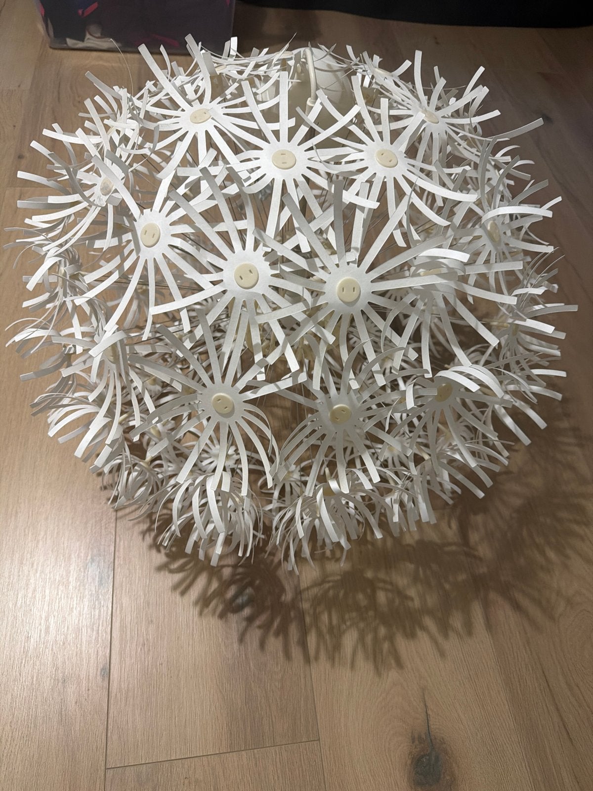 IKEA Maskros hanglamp - Witte papieren bloemlamp, Ophalen, Gebruikt, Kunststof, E27 (groot)