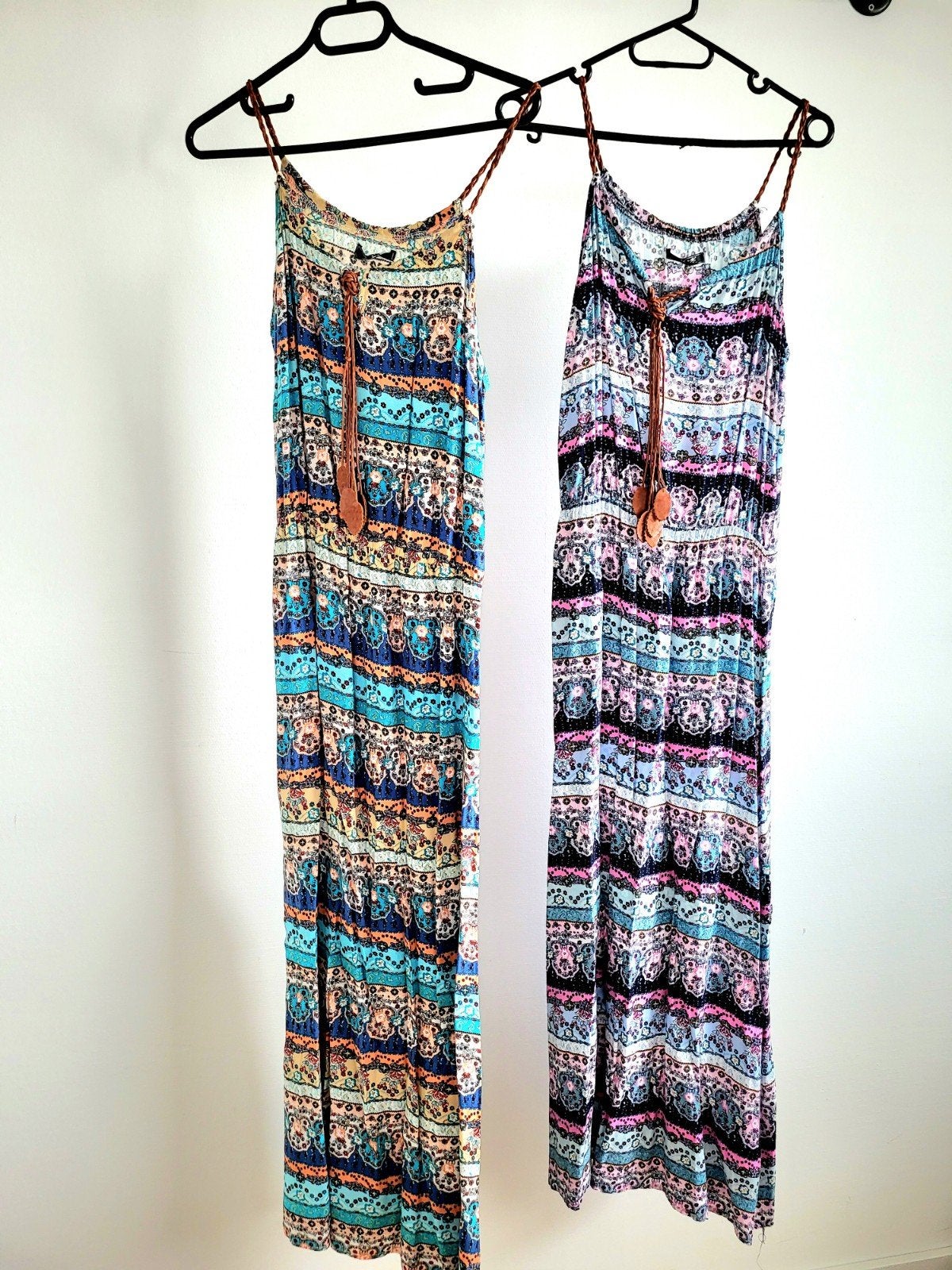 2 zomerjurken katoen M38-42, Kleding | Dames, Jumpsuits, Ophalen, Zo goed als nieuw, Maat 38/40 (M), Blauw