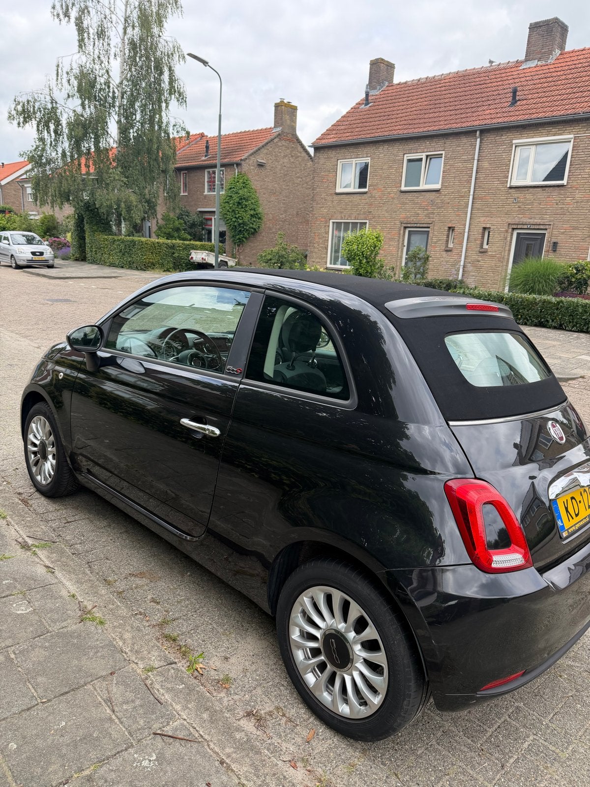 Fiat 500 Twinair Turbo 80pk 2016 Zwart, Stof, 31 €/maand, Cabriolet, Zwart