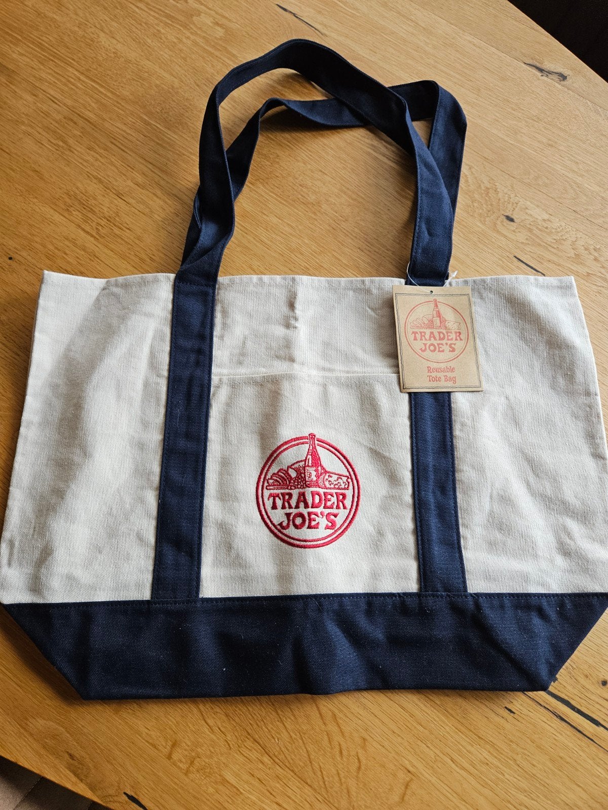 Nieuwe Trader Joe's Canvas Tote Bag, Sieraden, Tassen en Uiterlijk, Ophalen of Verzenden, Nieuw, Wit, Shopper