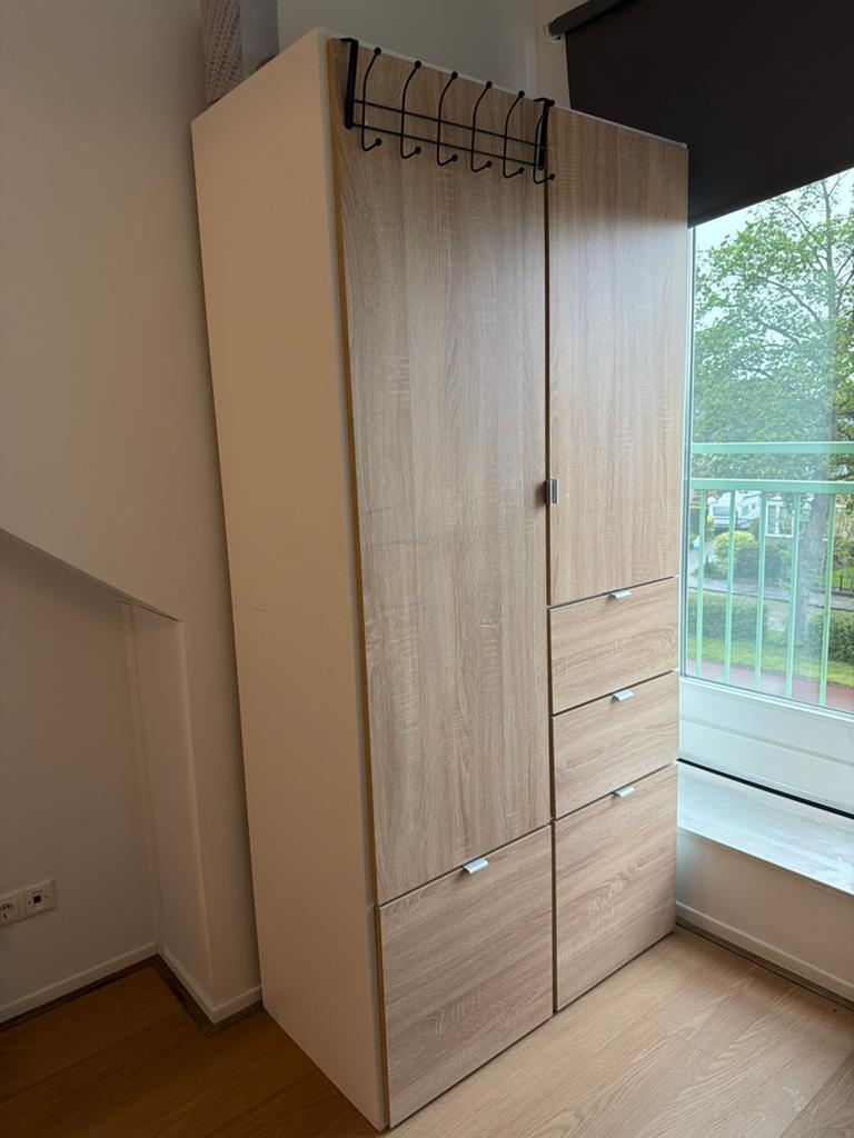 Kledingkast met lades en hangruimte - Zo goed als nieuw, Huis en Inrichting, Kasten | Kledingkasten, 100 tot 150 cm, 200 cm of meer