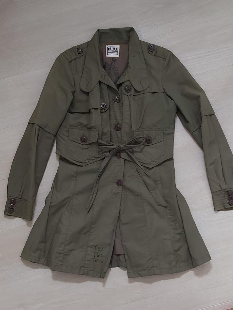 Groene zomerjas gevoerd met leuke details maat M, Ophalen of Verzenden, Gedragen, Maat 38/40 (M), Groen