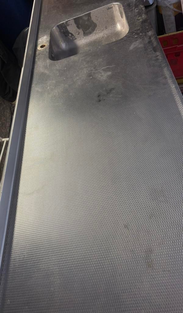 Aanrechtblad rvs 222 x 60, Ophalen, Zo goed als nieuw, 50 tot 75 cm, Minder dan 100 cm