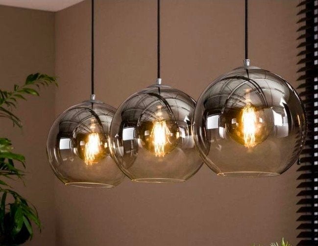 GAMMA Hanglamp Esfera 3x E27 rookglas, Huis en Inrichting, Modern, Industrieel, Nieuw, Glas, E27 (groot)