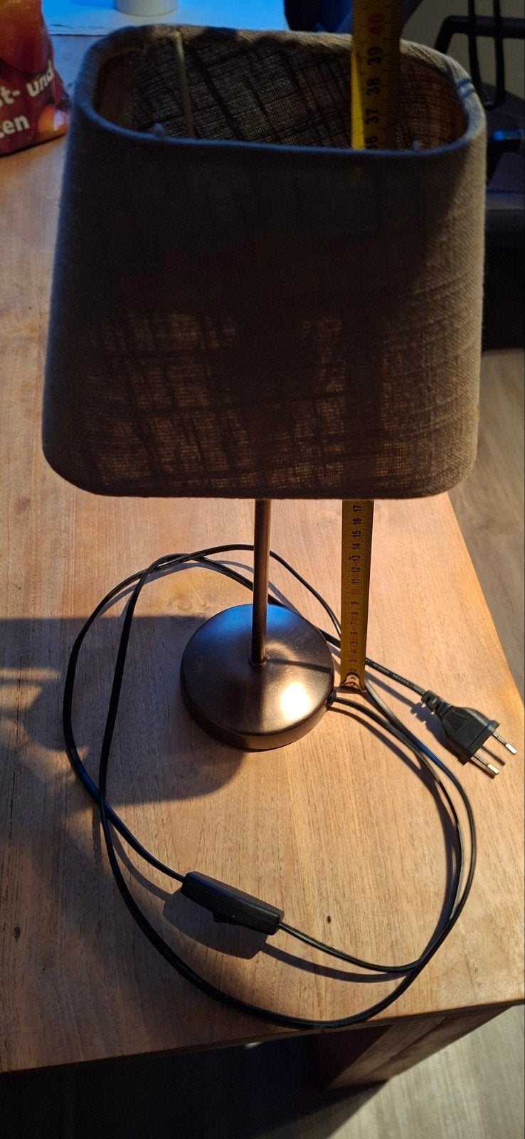 Moderne tafellamp met stoffen kap - Kwantum, Ophalen, Met kap, Modern, Bruin