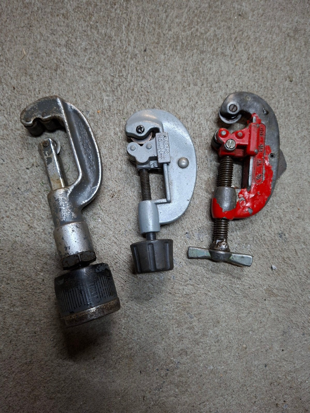 Set van 3 pijpsnijders - Diverse maten en merken, Ophalen of Verzenden, Gebruikt, Snijgereedschap