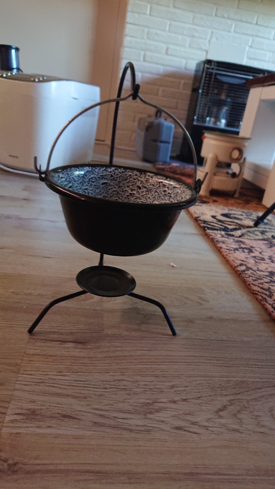 Emaille waxinelichthouder / mini ketel, Ophalen