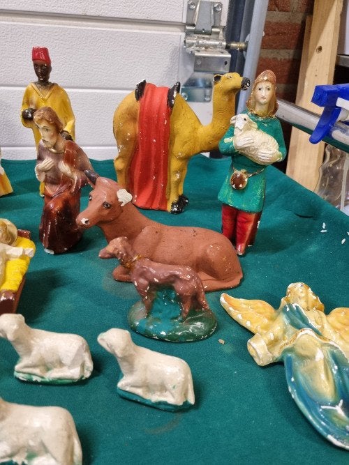kerststal beelden jaren 70, Diversen, Kerst, Ophalen of Verzenden, 'T Olde Gre-j, Info@toldegrej.nl, Endepoelstraat 20f Didam