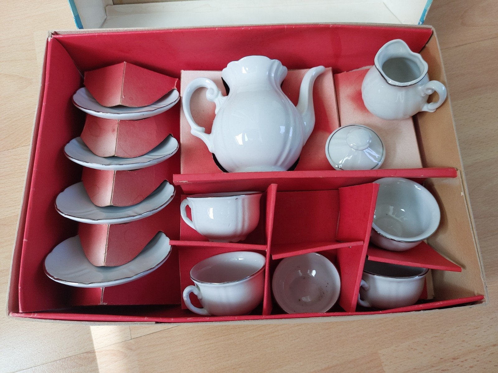 Vintage kinder theeservies Kahla in originele doos, Antiek en Kunst, Antiek | Speelgoed, Ophalen