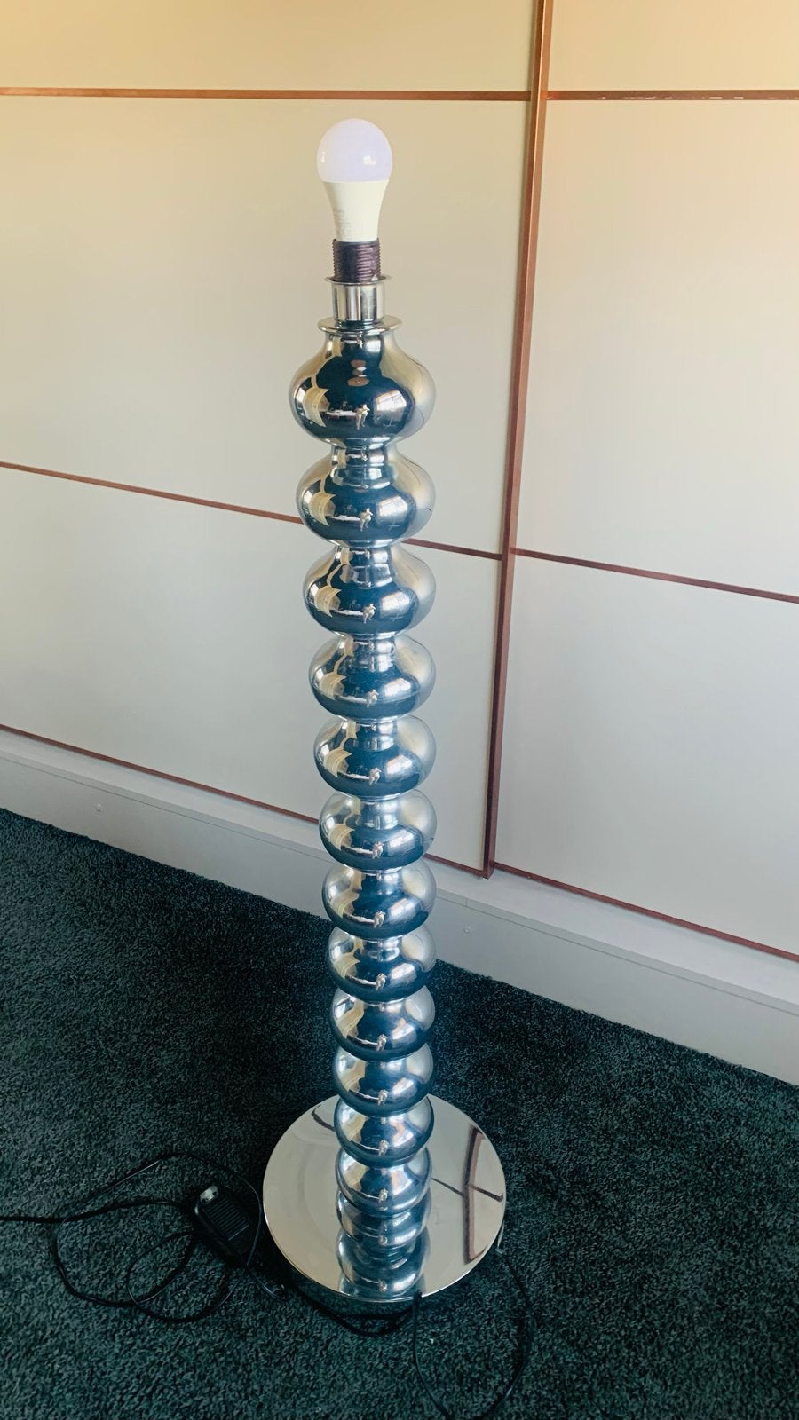 Mooie vloerlamp, chroom, 120cm hoog, zonder kap, Ophalen, Gebruikt, Overige materialen, 100 tot 150 cm