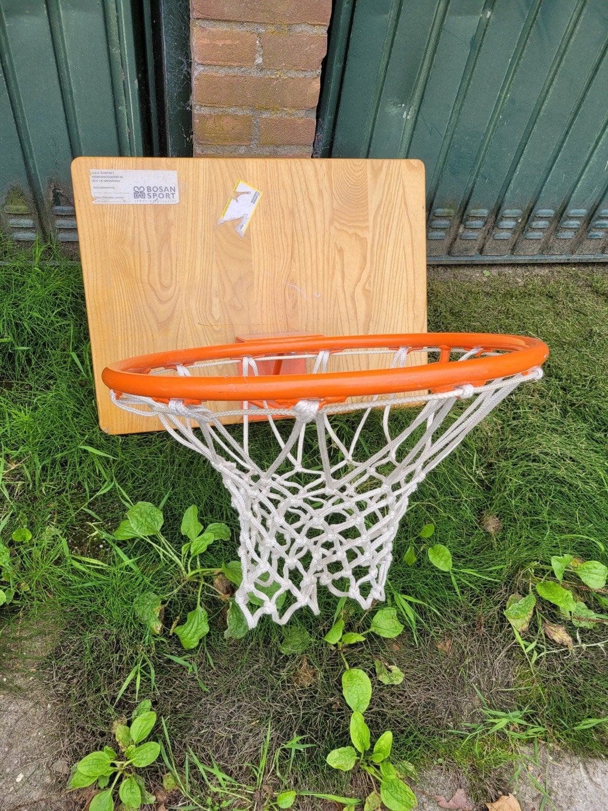 Basketbalring met houten bord - Bosan Sport, Ophalen