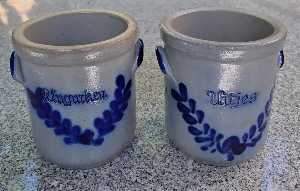 2 Vintage Keulse voorraadpotten, Antiek en Kunst, Antiek | Keramiek en Aardewerk, Ophalen of Verzenden