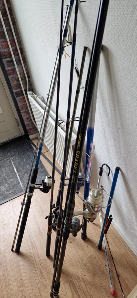 Vis uitrusting compleet 7 hengels, Ophalen, Gebruikt, Complete set