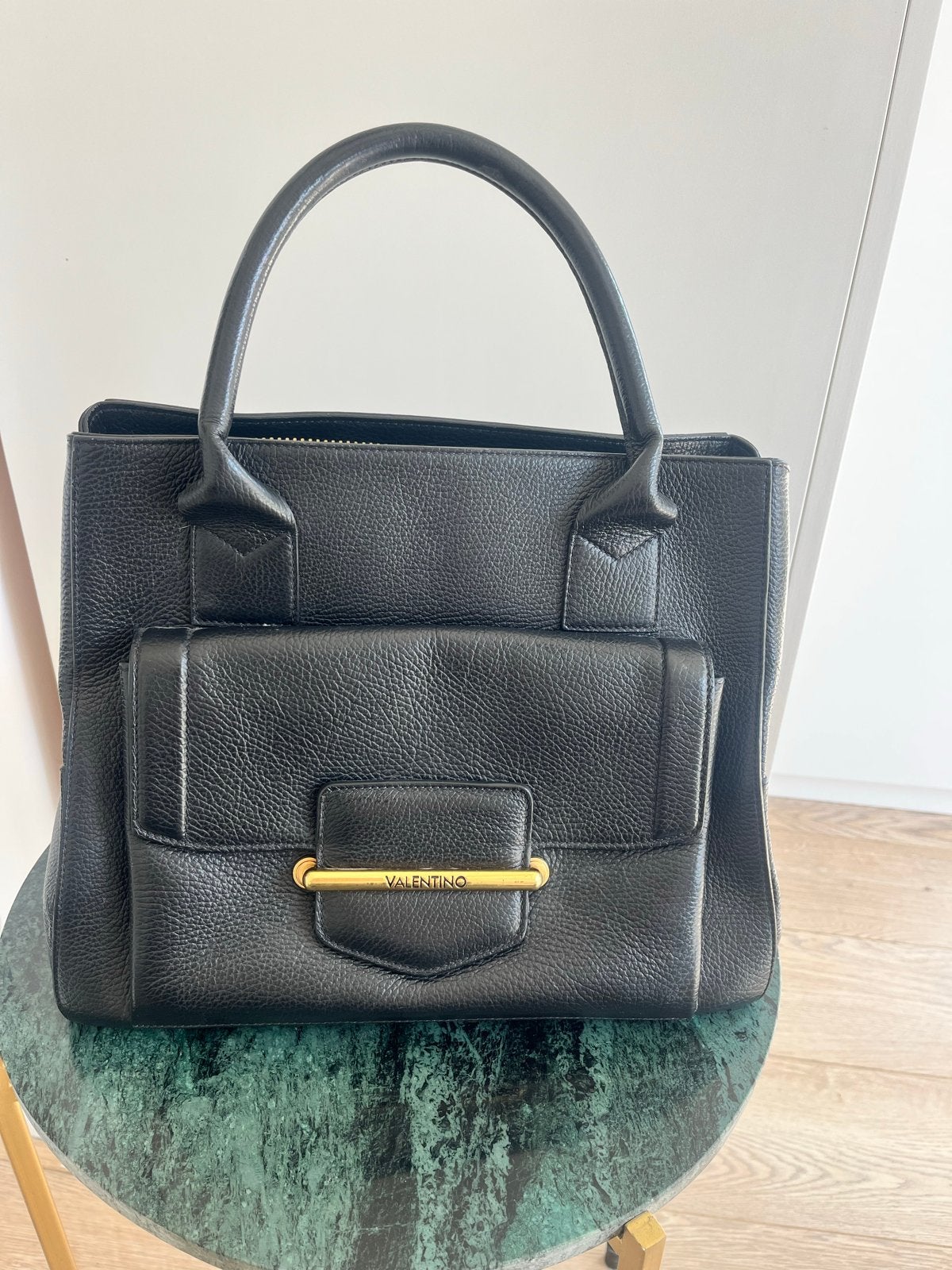 Valentino handtas zwart leer, Ophalen of Verzenden, Gebruikt, Zwart, Handtas