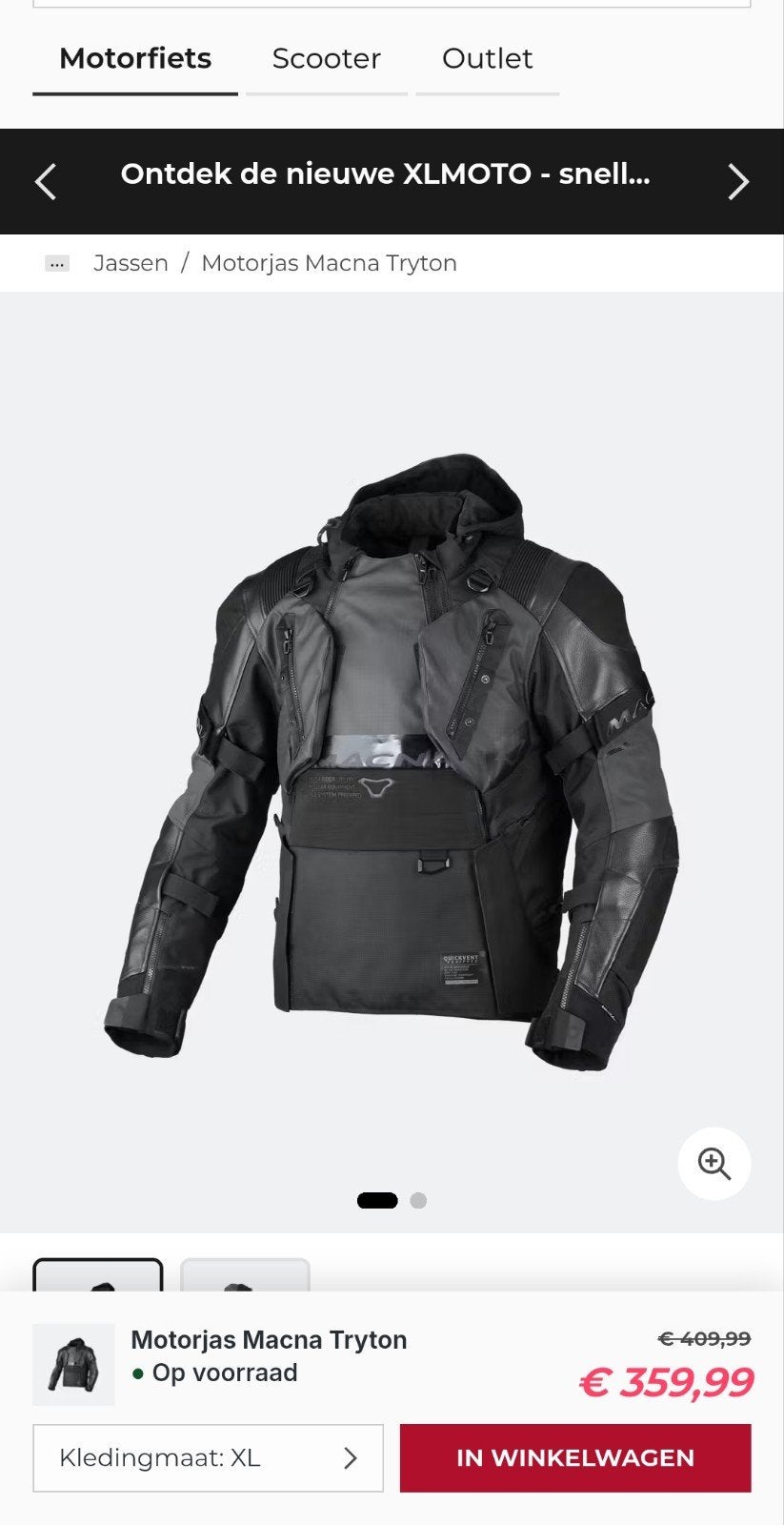 NIEUW in doos Macna tryton Nighteye XL, Motoren, Heren, Jas | leer, Macna, Ophalen