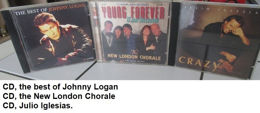 3x CD, JOHNNY LOGAN, JULIO IGLESIAS, New London Chorale, Ophalen of Verzenden, Zo goed als nieuw