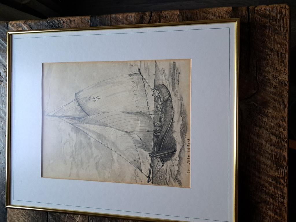 Handgesigneerde Maritieme Prent "De Witte Olifant" (VA 31) -, Ophalen