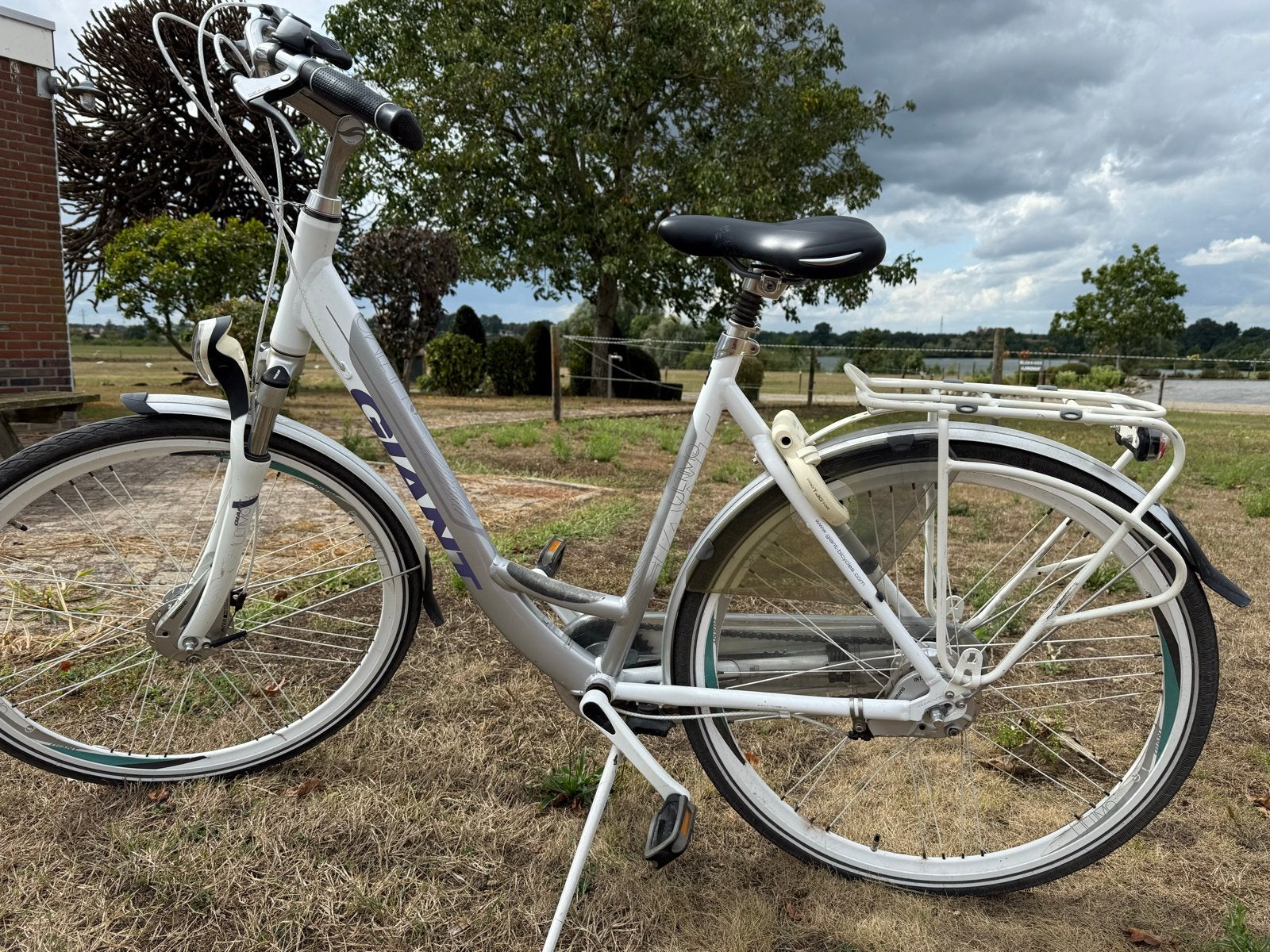 Giant Ultimo Damesfiets - Wit/Grijs/ paars, Fietsen en Brommers, Ophalen, Velgrem, Versnellingen, Giant