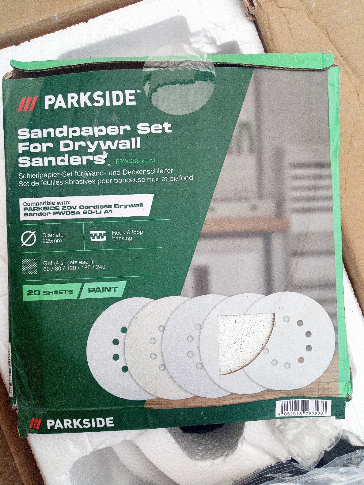 Parkside PWDS 920 B2 Wand- en Plafondschuurmachine, Ophalen of Verzenden, Zo goed als nieuw, 600 tot 1200 watt, Overige typen