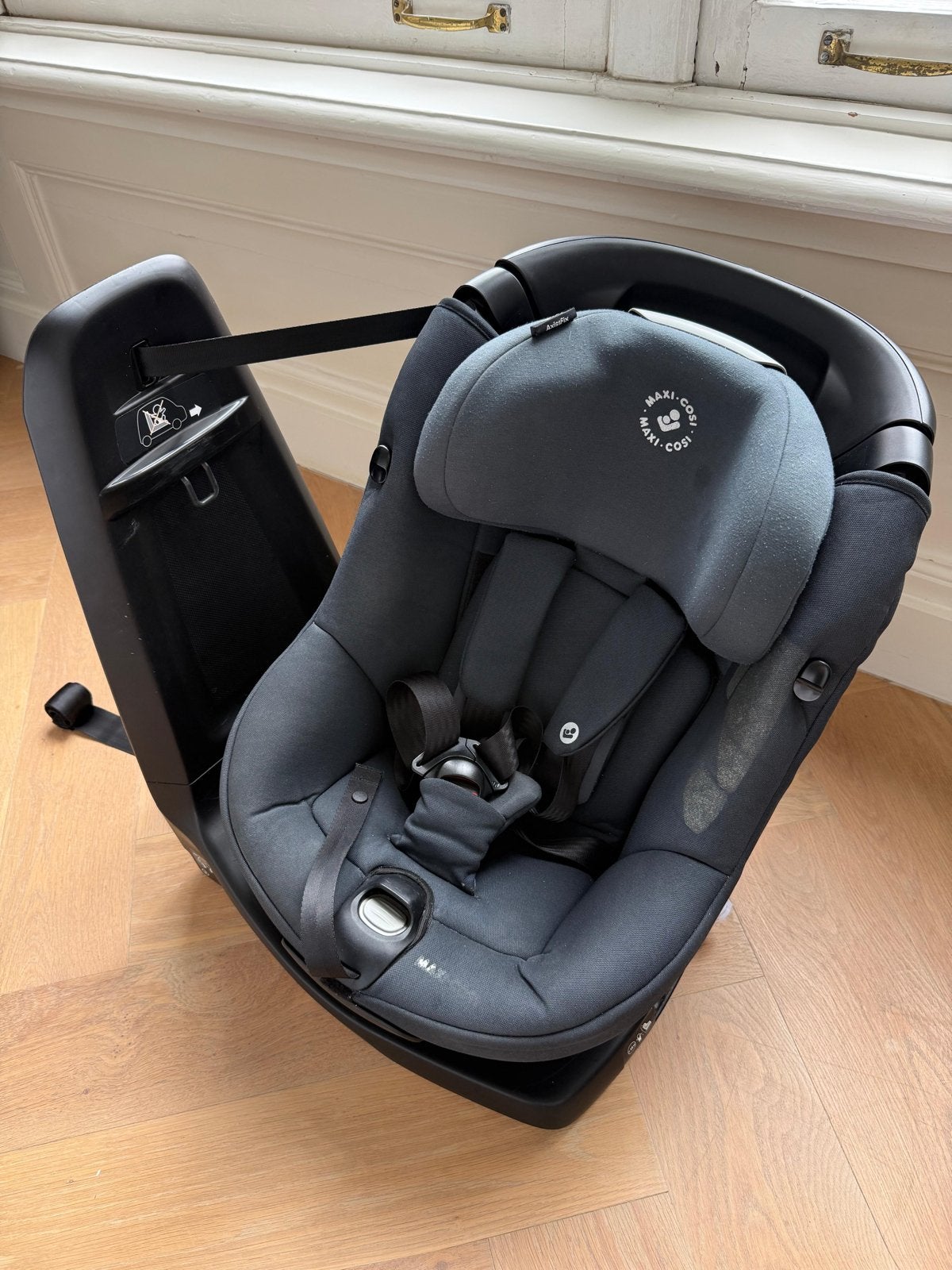 Maxi-Cosi AxissFix draaibare autostoel met Isofix - Graphite, 0 t/m 18 kg, Verstelbare rugleuning, Ophalen of Verzenden, Zo goed als nieuw