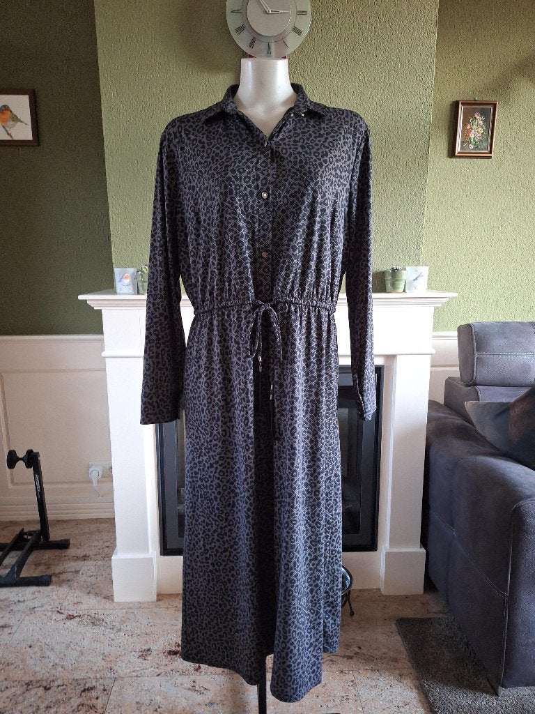 K-Design K Design grijs zwarte luipaard jurk XL, Kleding | Dames, K-design, Verzenden, Maat 46/48 (XL) of groter, Zo goed als nieuw