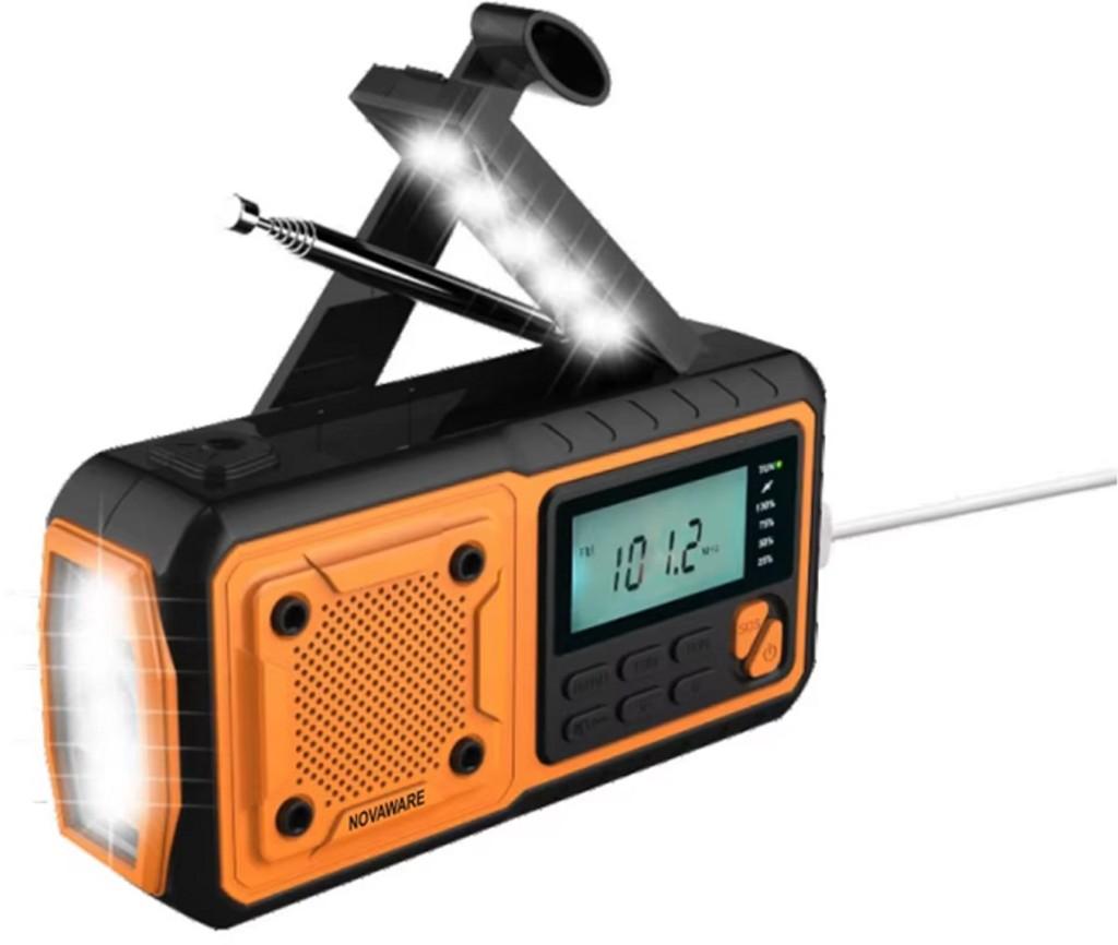 NovaWare NoodRadio Solar Opwindbaar Powerbank zonne energie, Ophalen of Verzenden, Nieuw