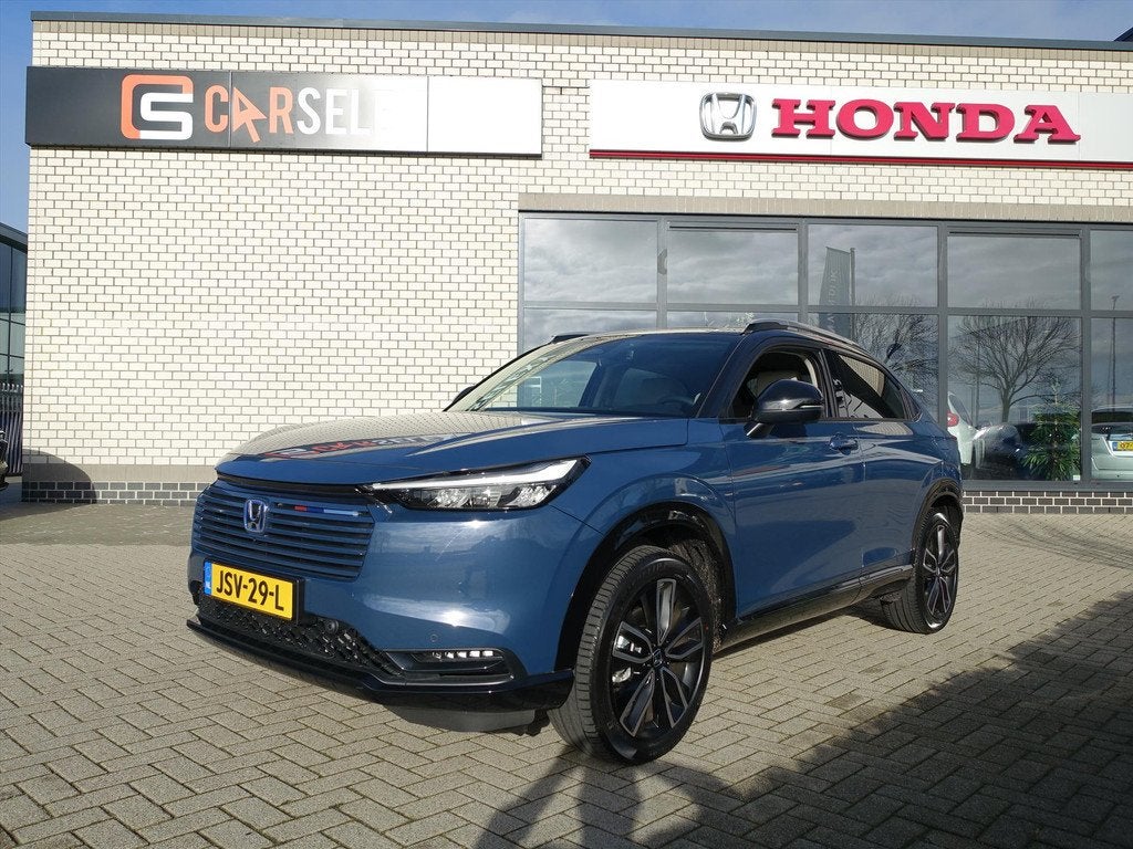HONDA HR-V 1.5 e:HEV i-MMD 131pk CVT Advance Style Black Edi, Auto's, Honda, Euro 6, Blauw, Leder en Stof, Origineel Nederlands