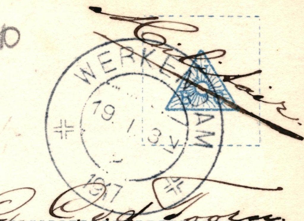 967510	Vintage	Fantasie	van Werkendam  1917	Militair gelopen, Ophalen of Verzenden, Voor 1920, Gelopen, Politiek en Historie