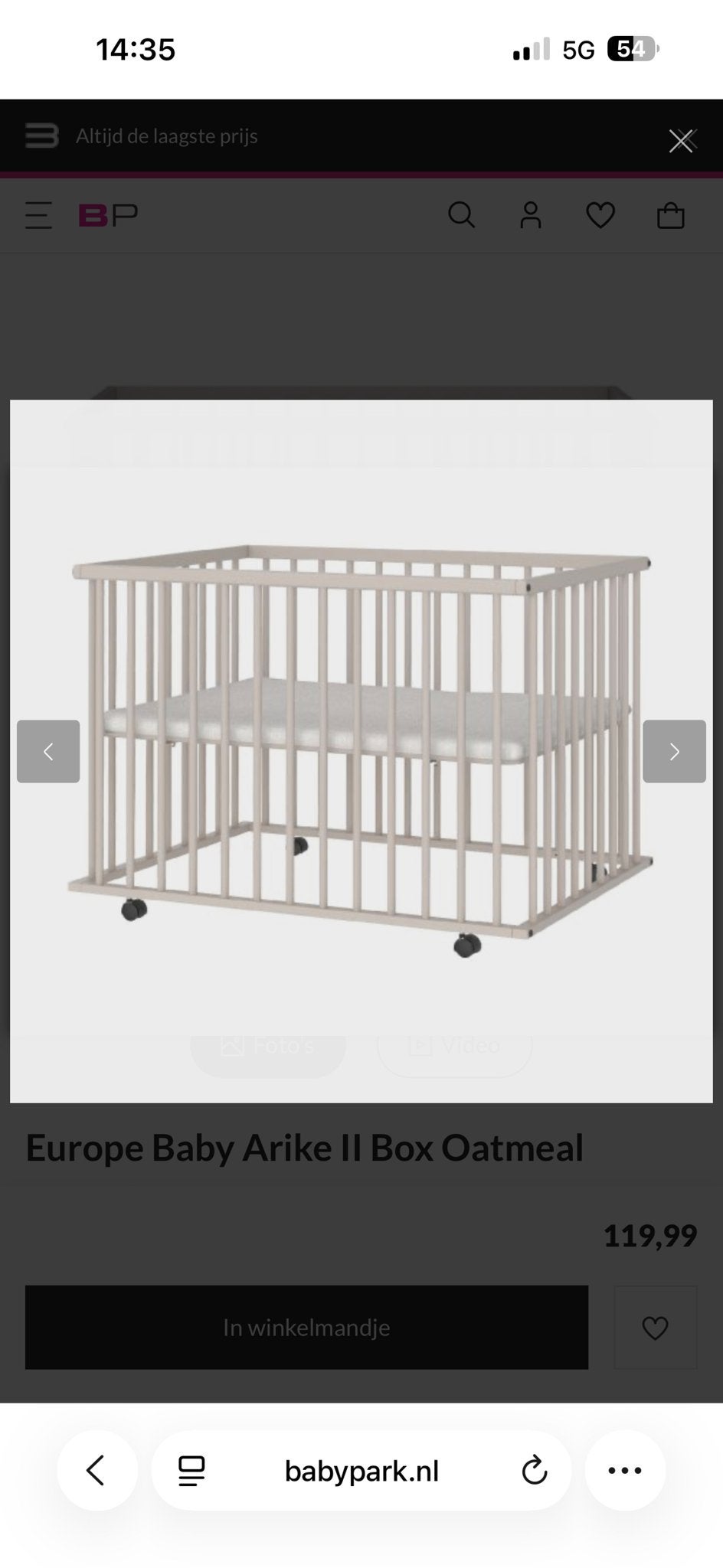 Baby Box met wieltjes- Gedemonteerd, Kinderen en Baby's, Ophalen, Gebruikt, Rechthoekig, Wieltjes
