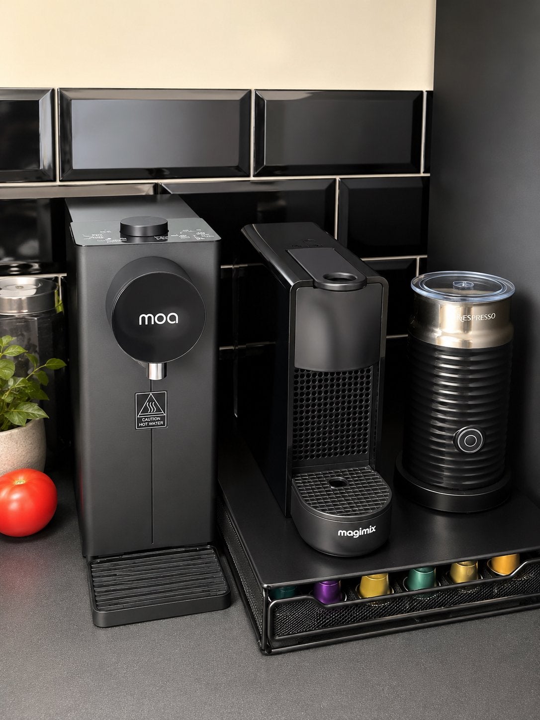 Complete koffie en thee set!, Ophalen, Zo goed als nieuw, Nespresso