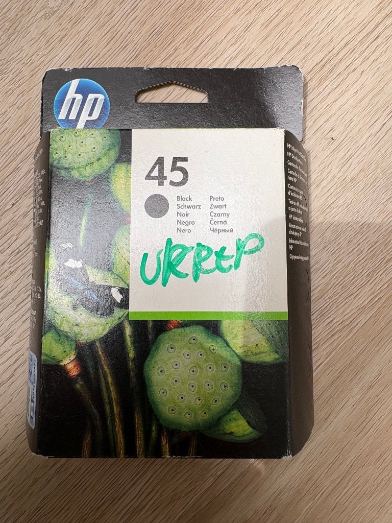 Nieuwe cartridge HP 45 zwart in geheel dicht doosje, Ophalen of Verzenden, Nieuw, Cartridge, HP (ORIGINEEL)